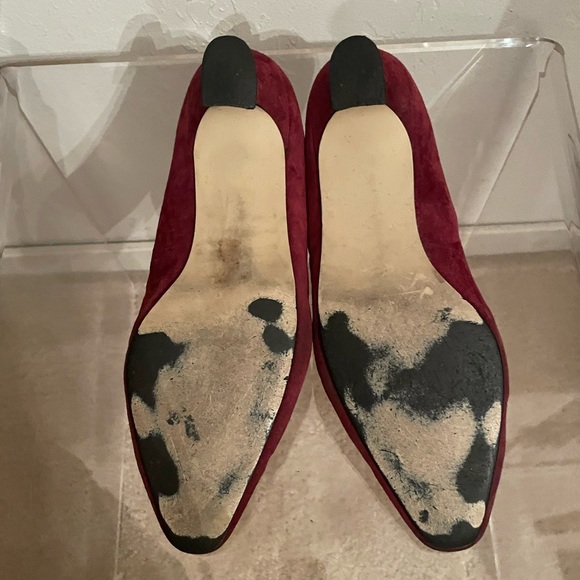 Vintage 1990’s Beautiful Wine Burgundy Suede Heels Women’s, Size 8 EUC! - Picture 9 of 11